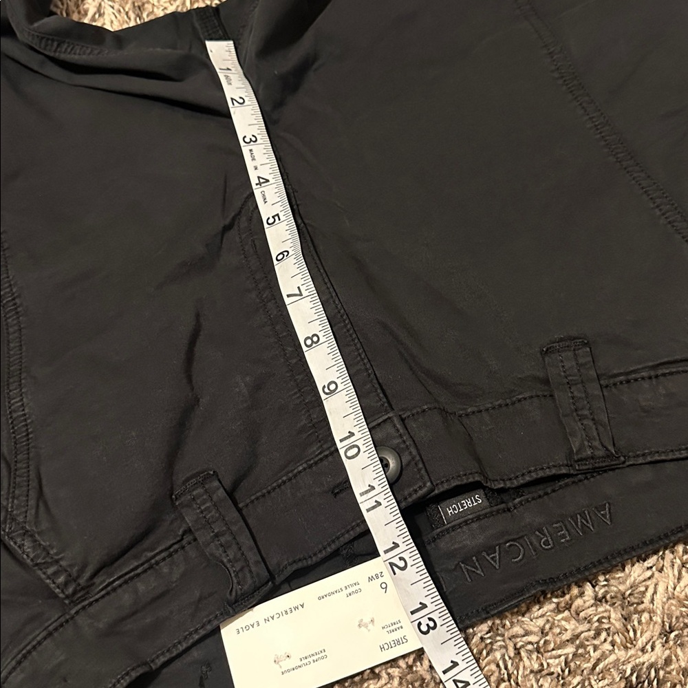 NWT American Eagle Barrel Pants Black Mid-Rise Size 6 Short - Picture 8 of 10